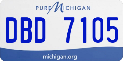 MI license plate DBD7105