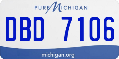 MI license plate DBD7106