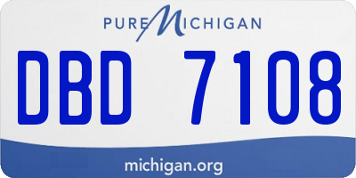 MI license plate DBD7108