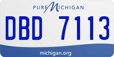 MI license plate DBD7113