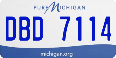 MI license plate DBD7114