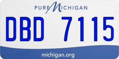 MI license plate DBD7115
