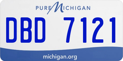 MI license plate DBD7121
