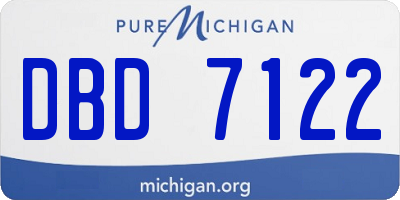 MI license plate DBD7122