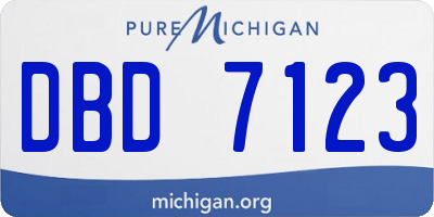 MI license plate DBD7123