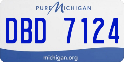 MI license plate DBD7124