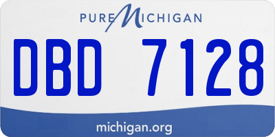 MI license plate DBD7128