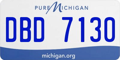 MI license plate DBD7130