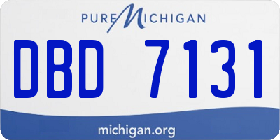 MI license plate DBD7131
