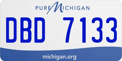 MI license plate DBD7133