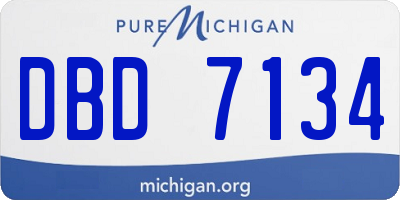 MI license plate DBD7134