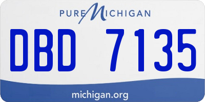 MI license plate DBD7135