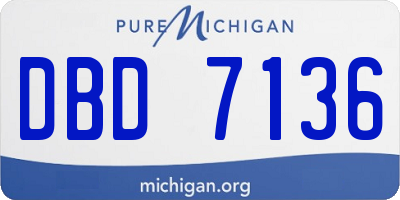 MI license plate DBD7136