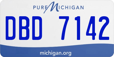 MI license plate DBD7142