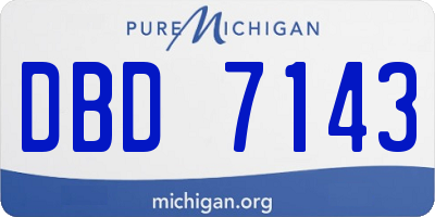 MI license plate DBD7143