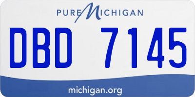 MI license plate DBD7145