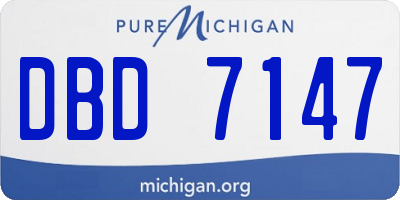 MI license plate DBD7147