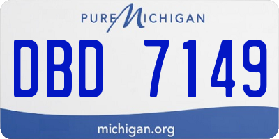 MI license plate DBD7149