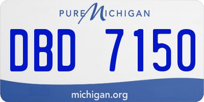 MI license plate DBD7150