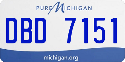 MI license plate DBD7151