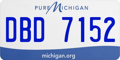 MI license plate DBD7152