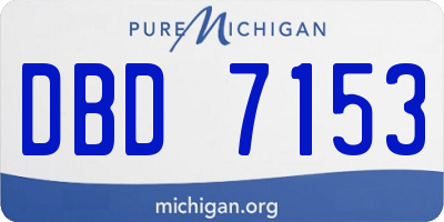 MI license plate DBD7153