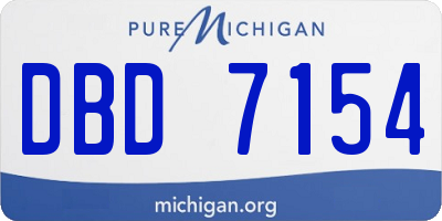 MI license plate DBD7154