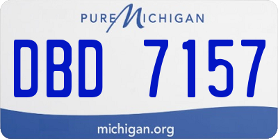 MI license plate DBD7157