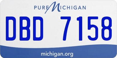 MI license plate DBD7158