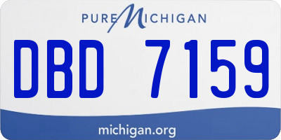 MI license plate DBD7159