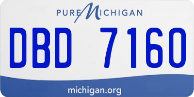 MI license plate DBD7160