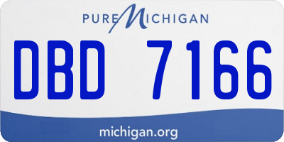 MI license plate DBD7166