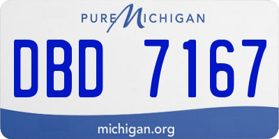 MI license plate DBD7167