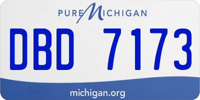 MI license plate DBD7173