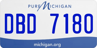 MI license plate DBD7180