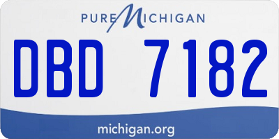 MI license plate DBD7182