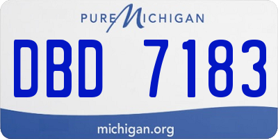 MI license plate DBD7183