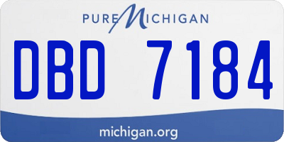 MI license plate DBD7184