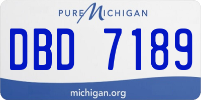 MI license plate DBD7189