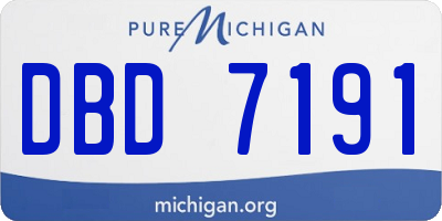 MI license plate DBD7191