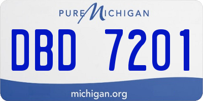 MI license plate DBD7201