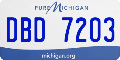 MI license plate DBD7203