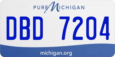 MI license plate DBD7204