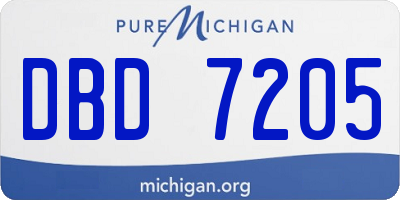 MI license plate DBD7205