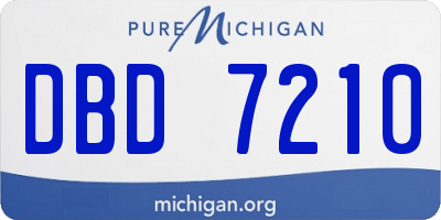 MI license plate DBD7210