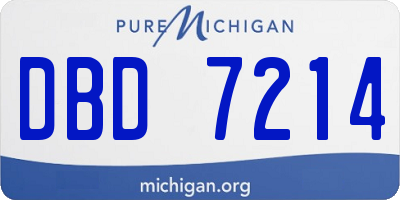 MI license plate DBD7214