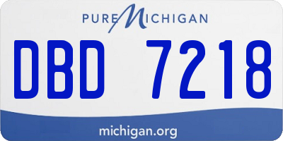 MI license plate DBD7218