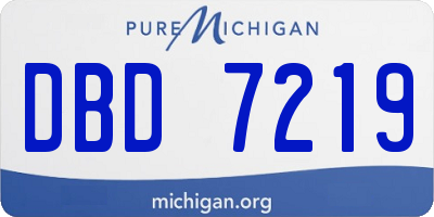MI license plate DBD7219