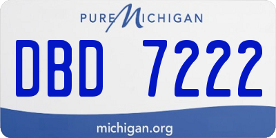 MI license plate DBD7222