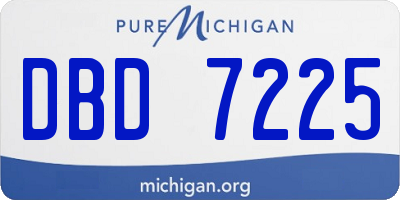 MI license plate DBD7225